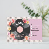 RSVPの結婚Music Recordの結婚フローラ1950s 招待状 (スタンド正面)