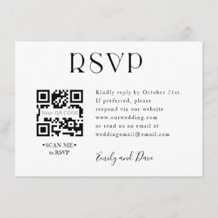 RSVPの結婚QRコード格納装置カード エンクロージャーカード
