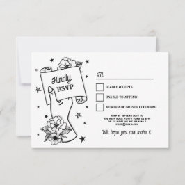 RSVPの結婚Tattoo伝統的 Rock n Roll 招待状