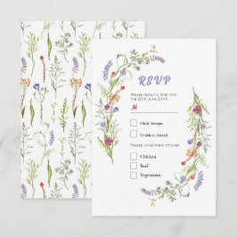 RSVPの結婚WildflowersフローラDitsy 招待状
