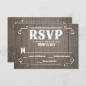 RSVPの西部の木製の結婚式の応答カード 出欠カード (正面/裏面)