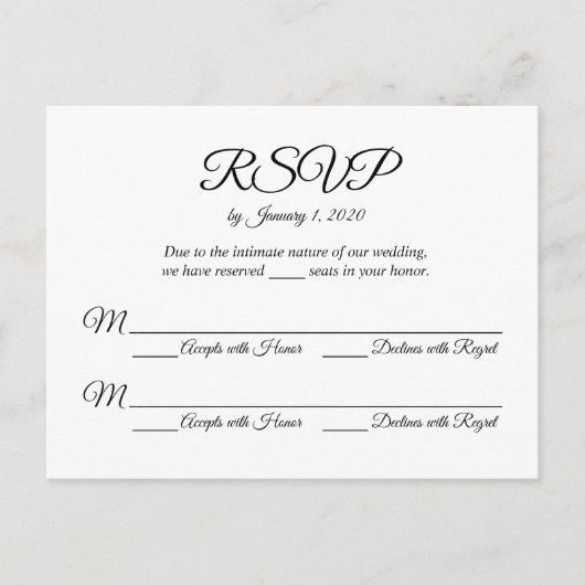 RSVPの郵便はがき インビテーションポストカード (正面)