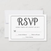 RSVPの黒板の結婚式の応答カード 出欠カード (正面)