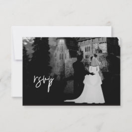 RSVPの10月結婚ハロウィーンマンション 出欠カード