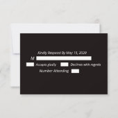 RSVPの10月結婚ハロウィーンマンション 出欠カード (裏面)