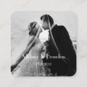 RSVPのQRコード結婚写真の応答にスキャン スクエア名刺 (裏面)