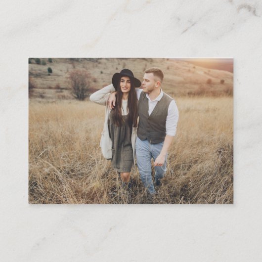 RSVPのQRコード結婚写真RSVPに移動 名刺 (裏面)