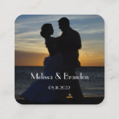 RSVPのQRコー結婚ド応答をスキャンする スクエア名刺 (裏面)