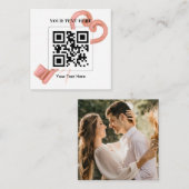 RSVPのQRコー結婚ド応答スクエアSqにスキャン スクエア名刺 (正面/裏面)