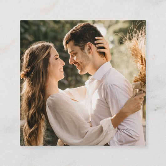 RSVPのQRコー結婚ド応答スクエアSqにスキャン スクエア名刺 (裏面)