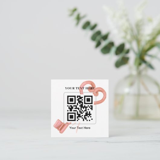 RSVPのQRコー結婚ド応答スクエアSqにスキャン スクエア名刺 (スタンド正面)