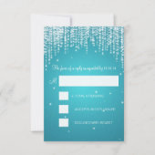 RSVPのSweet sixteenのパーティー夜はターコイズを眩まします 出欠カード (正面)