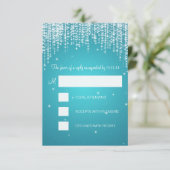RSVPのSweet sixteenのパーティー夜はターコイズを眩まします 出欠カード (スタンド正面)