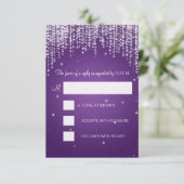 RSVPのSweet sixteenのパーティー夜は紫色を眩まします 出欠カード (スタンド正面)