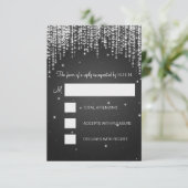 RSVPのSweet sixteenのパーティー夜は黒を眩まします 出欠カード (スタンド正面)