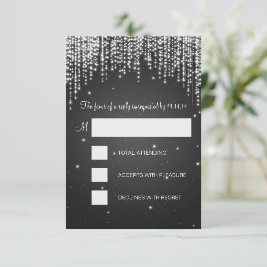 RSVPのSweet sixteenのパーティー夜は黒を眩まします 出欠カード (スタンド正面)