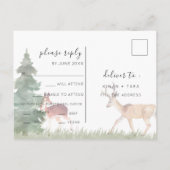 RSVPはがき結婚の水彩画 シーズンポストカード (裏面)