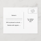 RSVPはがき。黒と黄色。ラスベガ結婚スの。 インビテーションポストカード (裏面)