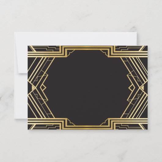 RSVPは20年代のヴィンテージのGatsbyの結婚式の招待を梳きます 出欠カード (裏面)