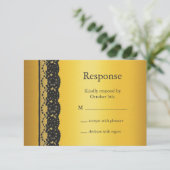 RSVPをフランスの金ゴールドにレース 出欠カード (スタンド正面)