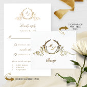 RSVPを使実在用しないホイル書道モノグラム 箔カード