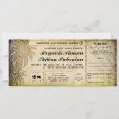 RSVPを使用した目的地の結婚式チケット 招待状 (正面)