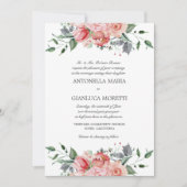 RSVPを使用したPink All in One結婚式招待状 招待状 (正面)