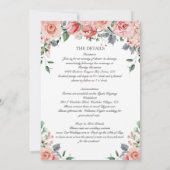 RSVPを使用したPink All in One結婚式招待状 招待状 (裏面)