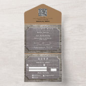 RSVPを使素朴用したTreeテクスチャ オールインワン招待状 (内側)