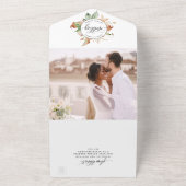 RSVPを備えた結婚Burnt Orangeの写真 オールインワン招待状 (外側)