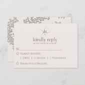 RSVPを結婚しているエレガントなヒトデ 出欠カード (正面/裏面)