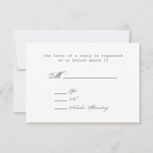 RSVPを結婚しているチョークの刺激を受けたな蝶 出欠カード (裏面)