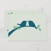 RSVPを結婚している濃紺愛鳥 出欠カード (正面/裏面)