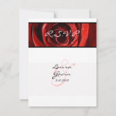 RSVPを結婚している美しく赤いバラ 出欠カード (裏面)