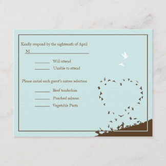 RSVPを結婚している青い愛鳥 出欠カード