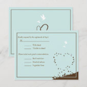 RSVPを結婚している青い愛鳥 出欠カード (正面/裏面)