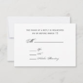 RSVPを結婚している黒板の刺激を受けたなバラ 出欠カード (裏面)