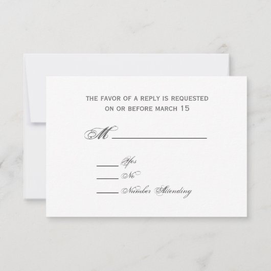 RSVPを結婚している黒板の刺激を受けたなバラ 出欠カード (裏面)