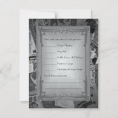 RSVPを結婚するアールデコのヴィンテージポスター 出欠カード (裏面)