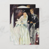 Rsvpを結婚するエレガントなEdwardian 出欠カード (正面/裏面)