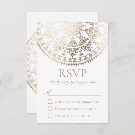 RSVPを結婚するカスタムな色は金ゴールドホイルを梳きます 出欠カード (正面/裏面)