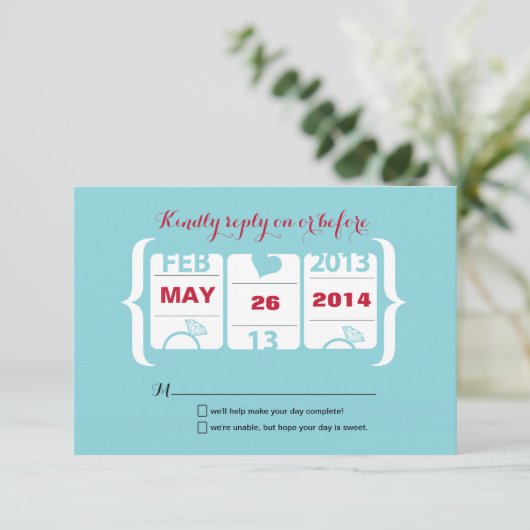 RSVPを結婚するスロットマシン 出欠カード (スタンド正面)