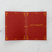 RSVPを結婚するヒスイの東洋の二重幸福 招待状 (内部)