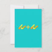 RSVPを結婚するビーチサンダルの行先は青を梳きます 出欠カード (裏面)