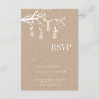 RSVPを結婚するメーソンジャー 出欠カード