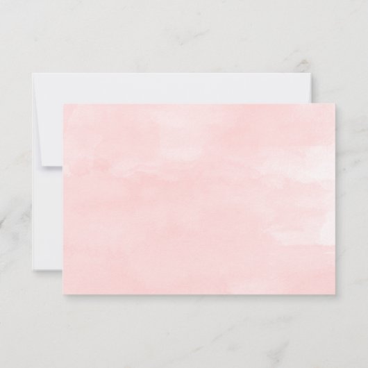 RSVPを結婚するモダンな赤面のピンクの水彩画 出欠カード (裏面)