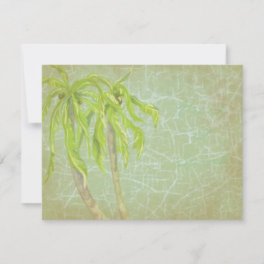 RSVPを結婚するヴィンテージの熱帯微風 出欠カード (正面)