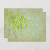 RSVPを結婚するヴィンテージの熱帯微風 出欠カード (正面/裏面)