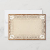 RSVPを結婚するヴィンテージの白いレース 出欠カード (裏面)