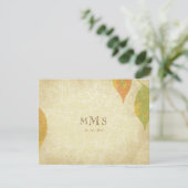 RSVPを結婚するヴィンテージの紅葉 出欠カード (スタンド正面)